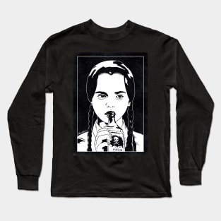 WEDNESDAY - The Addams Family (Black and White) Long Sleeve T-Shirt